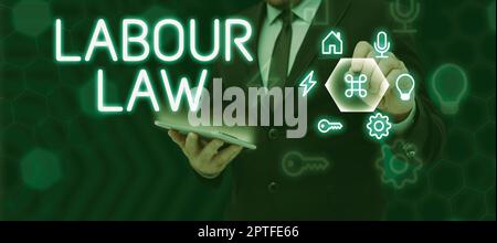 Didascalia concettuale Data di nascita, approccio aziendale regole attuate dallo Stato tra datori di lavoro e dipendente Foto Stock