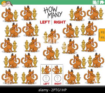 contare le immagini di destra e sinistra del cane al programma del cane Illustrazione Vettoriale