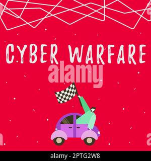 Didascalia concettuale Cyber Warfare, Business idea gli hacker di guerra virtuale attaccano il Ladro digitale Stalker Foto Stock