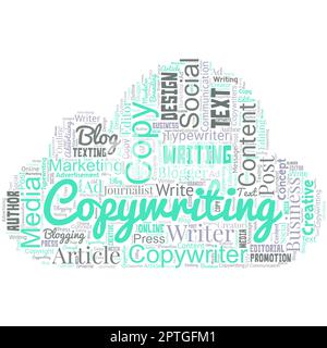 Nuvola di parole grandi a forma di nuvola con copywriting di parole. Foto Stock