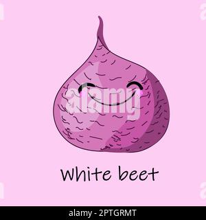 simpatici cartoni animati con sorrisi su volti ed emozioni. SCHEDE PER BAMBINI S EDUCATION.cute ortaggio Illustrazione Vettoriale