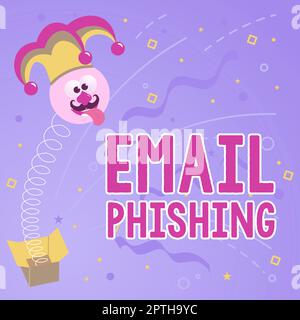Ispirazione che mostra il segno Email PhishingEmails che possono collegarsi a siti web che distribuiscono malware, Word scritto su e-mail che possono collegarsi a siti web che Foto Stock