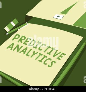 Scrittura visualizzazione testo analisi predittiva, Word scritto su Ottimizza raccolta ottenere CRM identificare il cliente Foto Stock