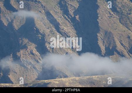 Piste e nuvole. Il Parco Rurale di Nublo. Gran Canaria. Isole Canarie. Spagna. Foto Stock