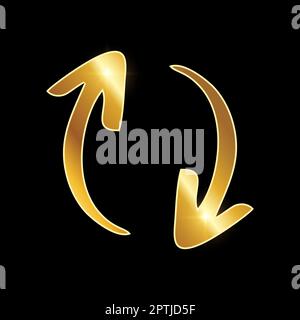 Icona Golden Luxury Arrow Vector Illustrazione Vettoriale