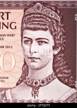 Imperatrice Elisabetta d'Austria un ritratto dal denaro - Shillings Foto Stock