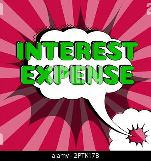 Didascalia concettuale spese di interesse, costo di approccio aziendale del debito che si è verificato durante un periodo di tempo Foto Stock