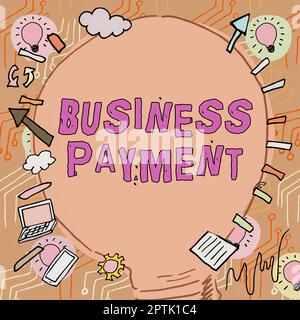 Ispirazione che mostra segno pagamento commerciale, parola per commercio di valore da una parte a un altro per le merci Foto Stock