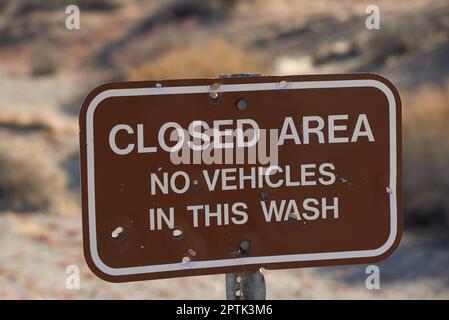 Area chiusa - Anza-Borrego. Area chiusa nel Parco statale del deserto di Anza-Borrego, California meridionale, Stati Uniti Foto Stock