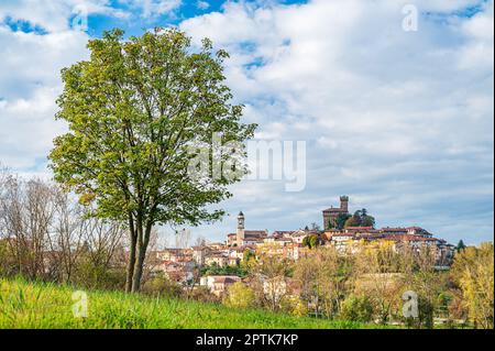 Castello e centro storico di Trisobbio in Piemonte Foto Stock