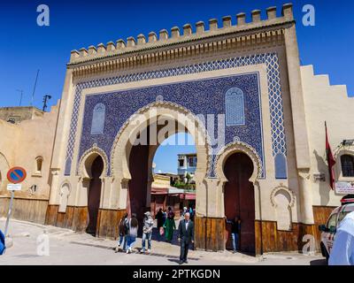 Bab Bou Jeloud Gate, 1913, Medina Fez el-Bali, Fez, marocco, africa Foto Stock