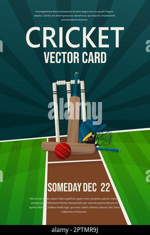 Volantino Cricket, poster Illustrazione Vettoriale