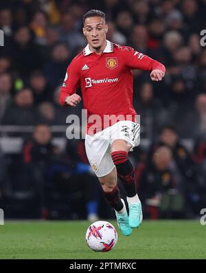 Londra, Regno Unito. 27th Apr, 2023. Antony del Manchester United durante la partita della Premier League al Tottenham Hotspur Stadium, Londra. Il credito dell'immagine dovrebbe essere: Paul Terry/Sportimage Credit: Sportimage Ltd/Alamy Live News Foto Stock