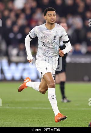 Londra, Regno Unito. 26th Apr, 2023. Cody Gakpo di Liverpool durante la partita della Premier League al London Stadium, Londra. Il credito dell'immagine dovrebbe essere: Paul Terry/Sportimage Credit: Sportimage Ltd/Alamy Live News Foto Stock