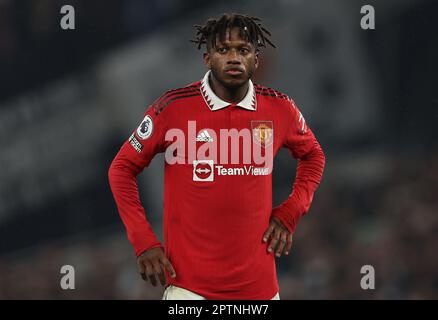 Londra, Regno Unito. 27th Apr, 2023. Fred del Manchester United durante la partita della Premier League al Tottenham Hotspur Stadium, Londra. Il credito dell'immagine dovrebbe essere: Paul Terry/Sportimage Credit: Sportimage Ltd/Alamy Live News Foto Stock