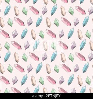 Colorful cristallo ripetizione disegno senza cuciture vettore. Illustrazione Vettoriale