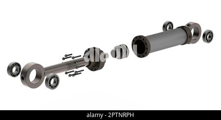 Alta pressione del cilindro idraulico Foto Stock