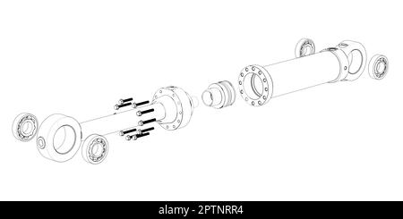 Alta pressione del cilindro idraulico Foto Stock