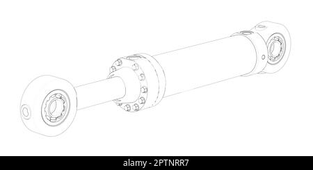 Alta pressione del cilindro idraulico Foto Stock
