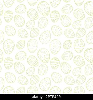 Sfondo perfetto per un buon giorno di Pasqua. Le uova di Pasqua decorative con motivi diversi e dimensioni diverse Illustrazione Vettoriale