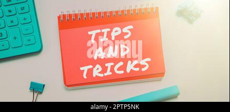 Suggerimenti e trucchi per la didascalia concettuale, suggerimenti per la fotografia concettuale per rendere le cose più semplici Consigli utili soluzioni Foto Stock