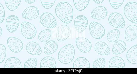 Sfondo perfetto per un buon giorno di Pasqua. Le uova di Pasqua decorative con motivi diversi e dimensioni diverse Illustrazione Vettoriale