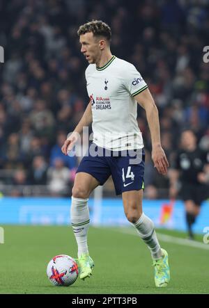 Ivan Perisic di Tottenham Hotspur in azione durante la partita di calcio della Premier League inglese tra Tottenham Hotspur e Manchester United a Tottenham Foto Stock