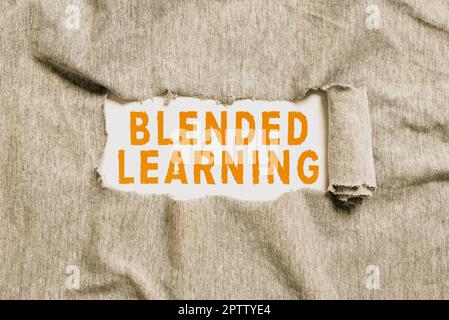 Ispirazione che mostra il segno Blended Learning, Business Approach combina le lezioni tradizionali in classe con l'insegnamento online Foto Stock