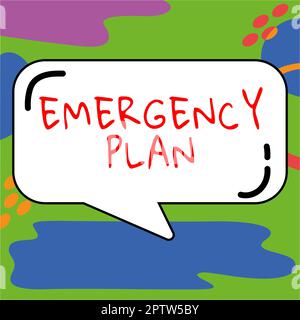 Scrittura visualizzazione del testo piano di emergenza, Word per le procedure di risposta alle emergenze principali essere preparato Foto Stock