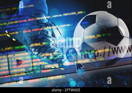 Rete Internet di una partita di calcio in streaming dal vivo Foto Stock