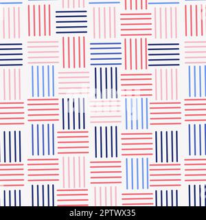 Moderno ed elegante motivo linee colorate verticali e orizzontali su sfondo bianco - illustrazione vettoriale Foto Stock