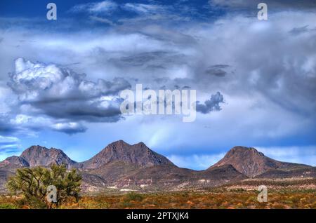 Tempesta che si forma sulle montagne dell'Arizona meridionale Foto Stock