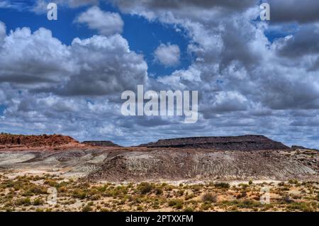 Nuvole tempesta che formano l'alto deserto Foto Stock