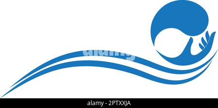 Acqua, benessere, spa, natura, logo, sfondo Illustrazione Vettoriale