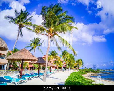 Puerto Aventuras, Messico. Piccola cittadina di villeggiatura situata nella Riviera Maya, conosciuta per le sue splendide spiagge e il suo porticciolo, Cancun. Foto Stock