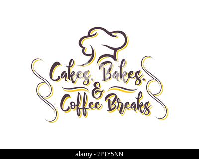 Torta Bakes and Coffee Breaks Logo Illustrazione Vettoriale