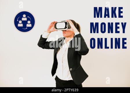 Ispirazione mostrando segno Make Money Online, Word for Business eCommerce innovazione tecnologia Web Foto Stock