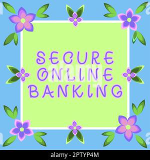 Didascalia di testo Presentazione di Secure Online Banking, Business Concept modalità sicura di gestione degli account su Internet Foto Stock