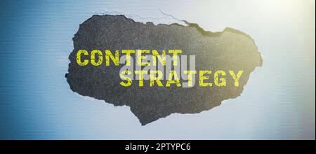 Scrittura che visualizza il testo Content Strategy, Business Approach Marketing Information Media Advertising Management SEO Foto Stock