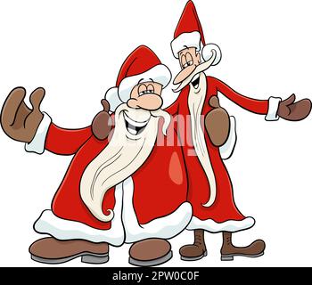 Cartoon Babbo Natale clausole cantare un natale carol Illustrazione Vettoriale