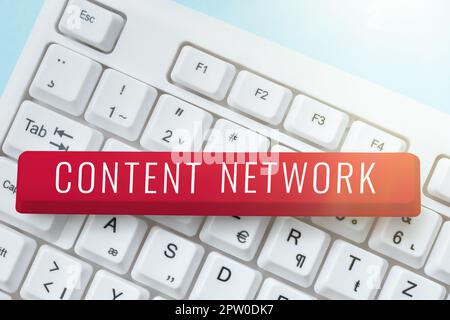 Concettuale display Content Network, Word per Un gruppo di siti Web che accettano di mostrare annunci sul proprio sito Foto Stock