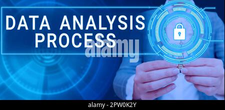 Didascalia concettuale Data Analysis Process, Word scritto sulle procedure o tecniche di analisi dei dati Foto Stock