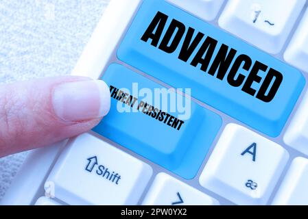 Ispirazione che mostra il segno Advanced Persistent Threat, Business Approach utente non autorizzato ottiene l'accesso a un sistema Foto Stock