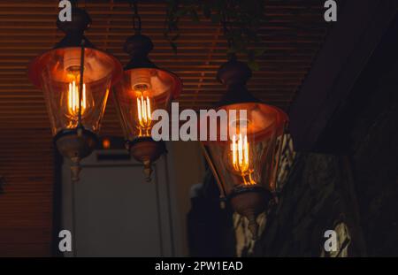 Lampade in forma di lanterne Foto Stock