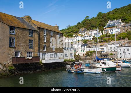 Polperro Harbour Cornovaglia Foto Stock