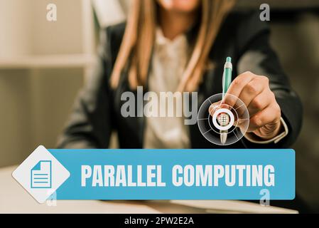 Visualizzazione di segnali Parallel Computing, calcolo simultaneo di Business idea tramite software e hardware Foto Stock