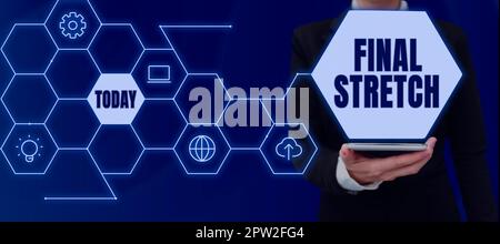 Didascalia testo Presentazione finale Stretch, Foto concettuale ultimo tratto finale finale finale finale finale finale finale finale anno finale Foto Stock