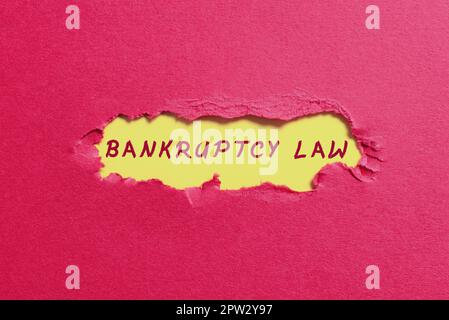 Visualizzazione concettuale Bankruptcy Legge, concetto di significato progettato per aiutare il creditore ad ottenere il bene del debitore Foto Stock