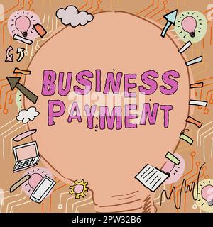 Ispirazione che mostra segno pagamento commerciale, parola per commercio di valore da una parte a un altro per le merci Foto Stock