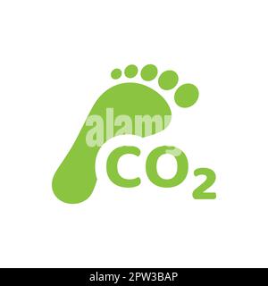 CO2 icona del vettore di impronta Illustrazione Vettoriale